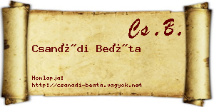 Csanádi Beáta névjegykártya