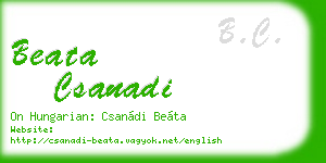 beata csanadi business card